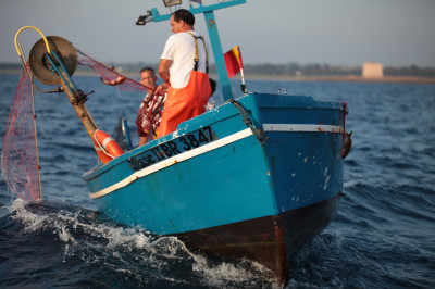 Pescatore della riserva Torre Guaceto