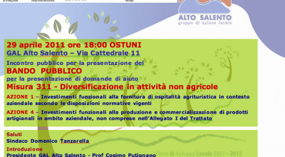 Convegno Divulgativo Bando Mis. 311 az. 1 e 4