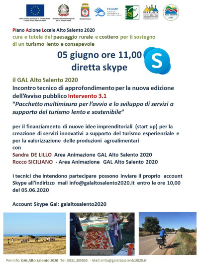 Diretta Skype - Incontro tecnico Intervento 3.1 Diretta Skype - Incontro tecnico Intervento 3.1