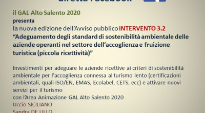 Nuova diretta Facebook per la presentazione della Bando Intervento 3.2 Sosteg...
