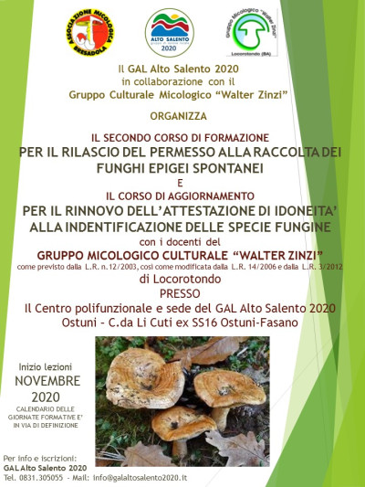 Locandina II Corso micologico Locandina II Corso micologico