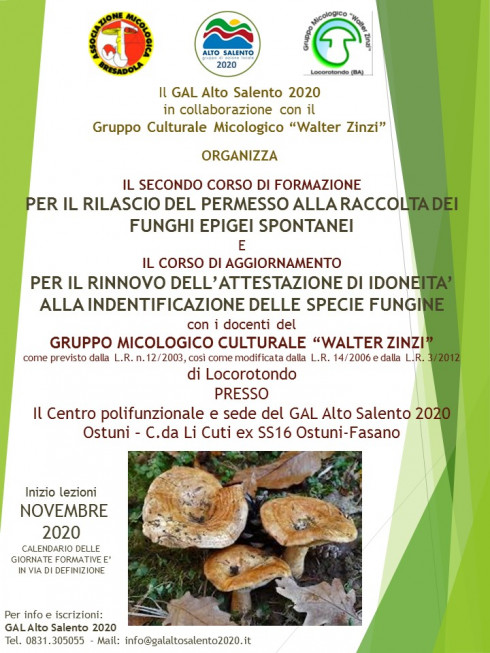 Locandina II Corso micologico Locandina II Corso micologico