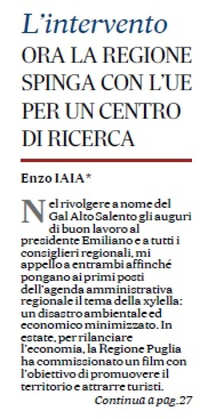 “Un centro di ricerca di respiro internazionale a beneficio dell’...